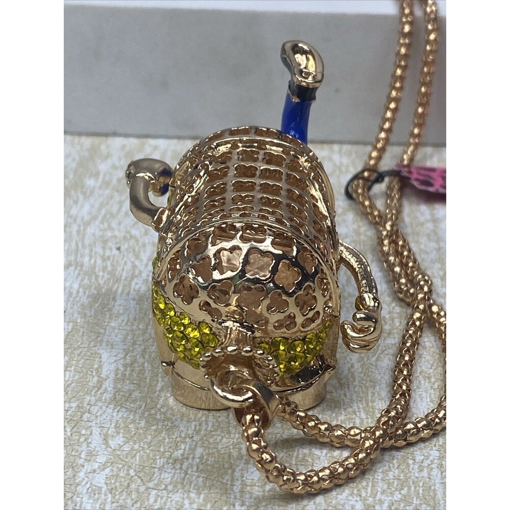 Despicable Me MINION Blue Overalls CARTOON Rhinestone Betsey Johnson Necklace - Picture 6 of 10